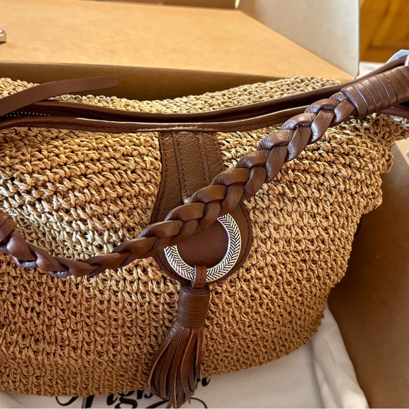 Brighton Novara Neema Woven Brown and Tan Shoulder Bag